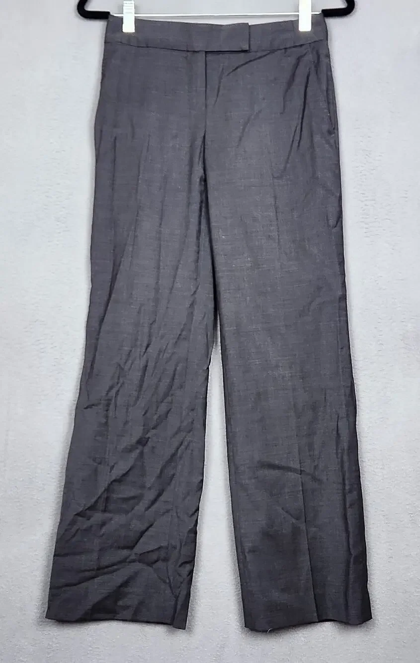 TORY BURCH Dress Pants Womens Size 2 Gray Wide Leg Career Business Wool